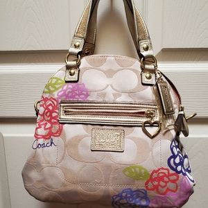 Coach Daisy Poppy Applique Signature Handbag